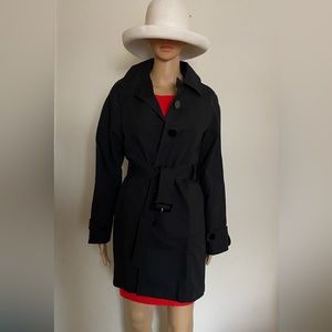 NINE WEST  Single Breast Gabardine Belted Mid Length Trenchcoat Size S